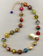 Round 14-18mm Venetian Art Bead Necklace